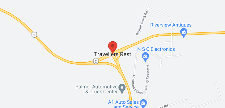 map of 26205 RTE 2 Travellers Rest